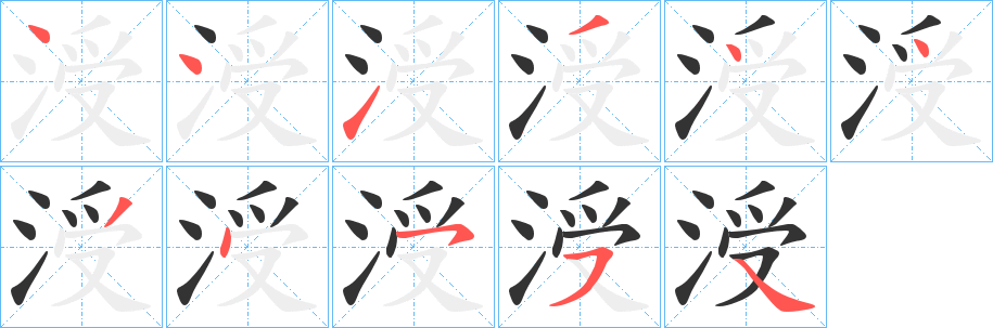 涭的筆順分步演示