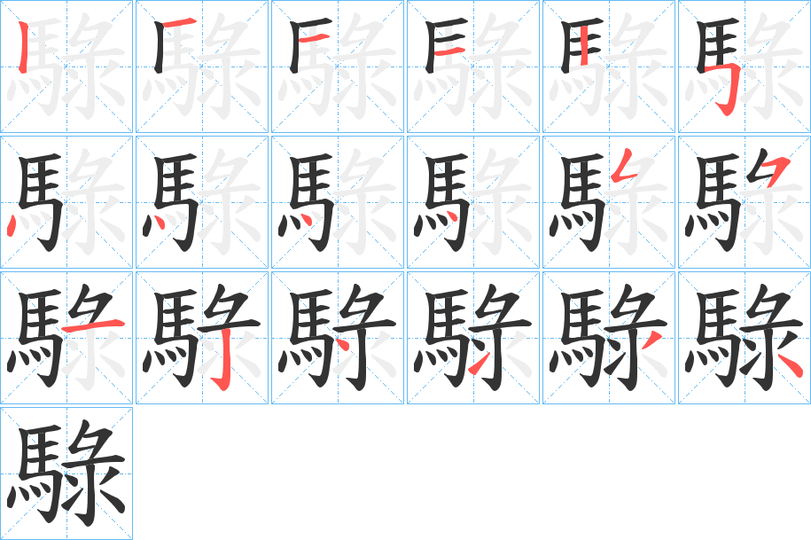 騄的筆順分步演示