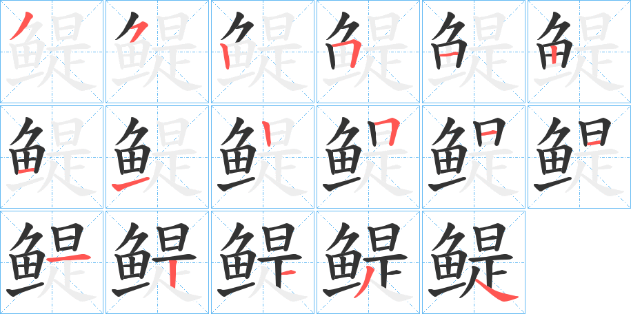 鳀的筆順分步演示